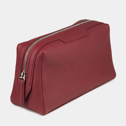 Несессер Trapèze из кожи теленка вишневого цвета