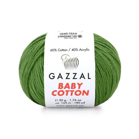 Пряжа Gazzal Baby Cotton 3449 трава