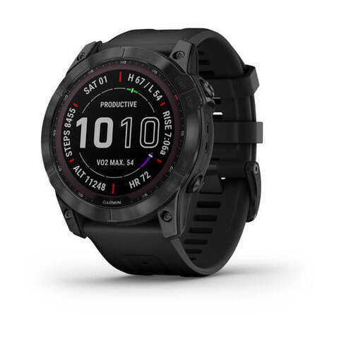 Garmin fenix 7x Sapphire Solar - Black DLC Titanium with Black Band