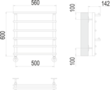 Полотенцесушитель Terminus Вента П6 500х600