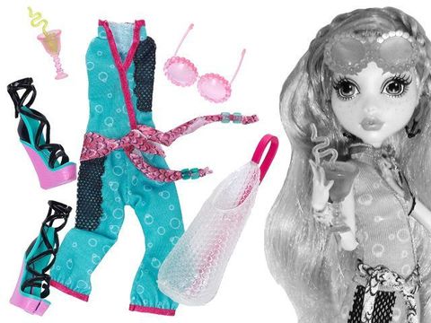 Кукла Лагуна Блю Monster High со шкафчиком для нарядов, 19 сюрпризов