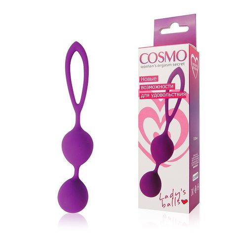 Фиолетовые двойные вагинальные шарики Cosmo - Cosmo CSM-23006