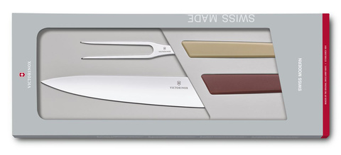 Набор ножей кухонных Victorinox Swiss Modern (6.9096.21G) вилка ассорти подар.коробка