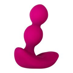 Розовые анальные шарики с вибрацией и расширением Bubble Butt - 12,3 см. - 