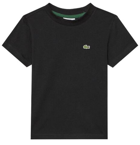 Детская теннисная футболка Lacoste Boys Plain Cotton Jersey T-shirt - black