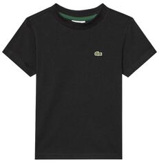 Детская теннисная футболка Lacoste Boys Plain Cotton Jersey T-shirt - black
