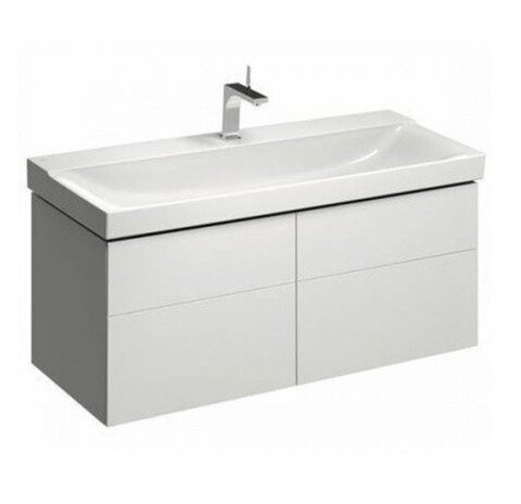 Шкафчик для раковины Geberit Xeno² шириной от 120 см, с четырьмя выдвижными ящиками: B=117.4см, H=53см, T=46.2см, Белый / Высокоглянцевое покрытие