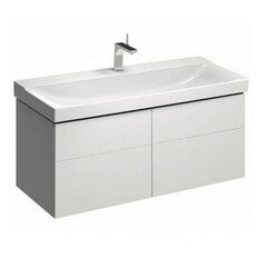 Шкафчик для раковины Geberit Xeno² шириной от 120 см, с четырьмя выдвижными ящиками: B=117.4см, H=53см, T=46.2см, Белый / Высокоглянцевое покрытие фото