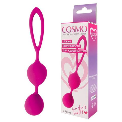 Ярко-розовые вагинальные шарики Cosmo с петелькой - Cosmo COSMO CSM-23006-16