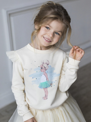Interactive Sweatshirt Ballerina with 2 velcro dresses