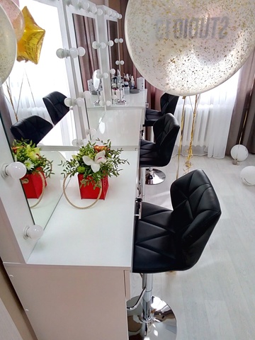 Барный стул Diamond / Диамонд (стул стилиста, визажиста, бровиста), регулируемый по высоте, экокожа