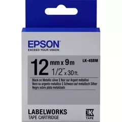 654019 Картридж EPSON с лентой LK-4SBM (лента металлик 12мм, Серебр./Черн. для LW-300/400/400VP/700/900P)