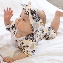 Повязка на голову с бантиком (светло-желтые камешки)