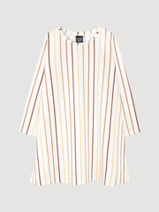 Платье трапеция Mjölk Ecru Stripes, с длинным рукавом