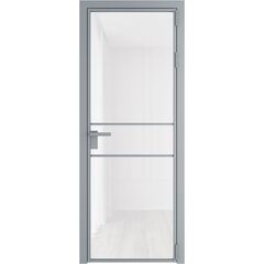 Алюминиевая дверь 2AG серебро остеклённая