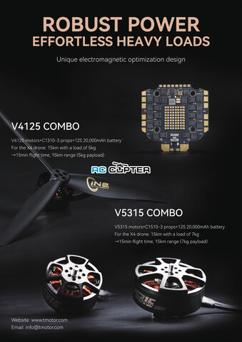 Пропеллер нейлоновый C15x08x3 трёхлопастной Cinelifter T-Motor (пара)
