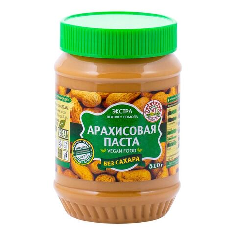 Арахисовая паста  без сахара 510гр. 12шт