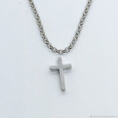 УЦЕНКА!!! Подвеска Крестик 13*8 мм, родиевое покрытие У090