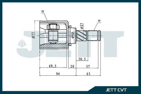 ШРУС внутренний JETT V40-0050