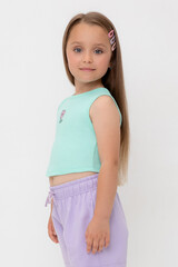 майка-топ  для девочки  КР 302694/зеленый ручей к541