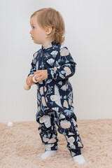 комбинезон  для девочки  КР 6483/индиго,волшебные совы к419