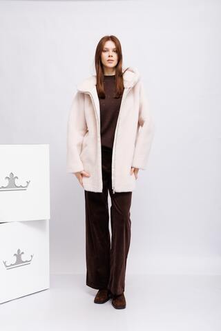 Vira Plotnikova Шуба из овечьей шерсти WoolFur с капюшоном