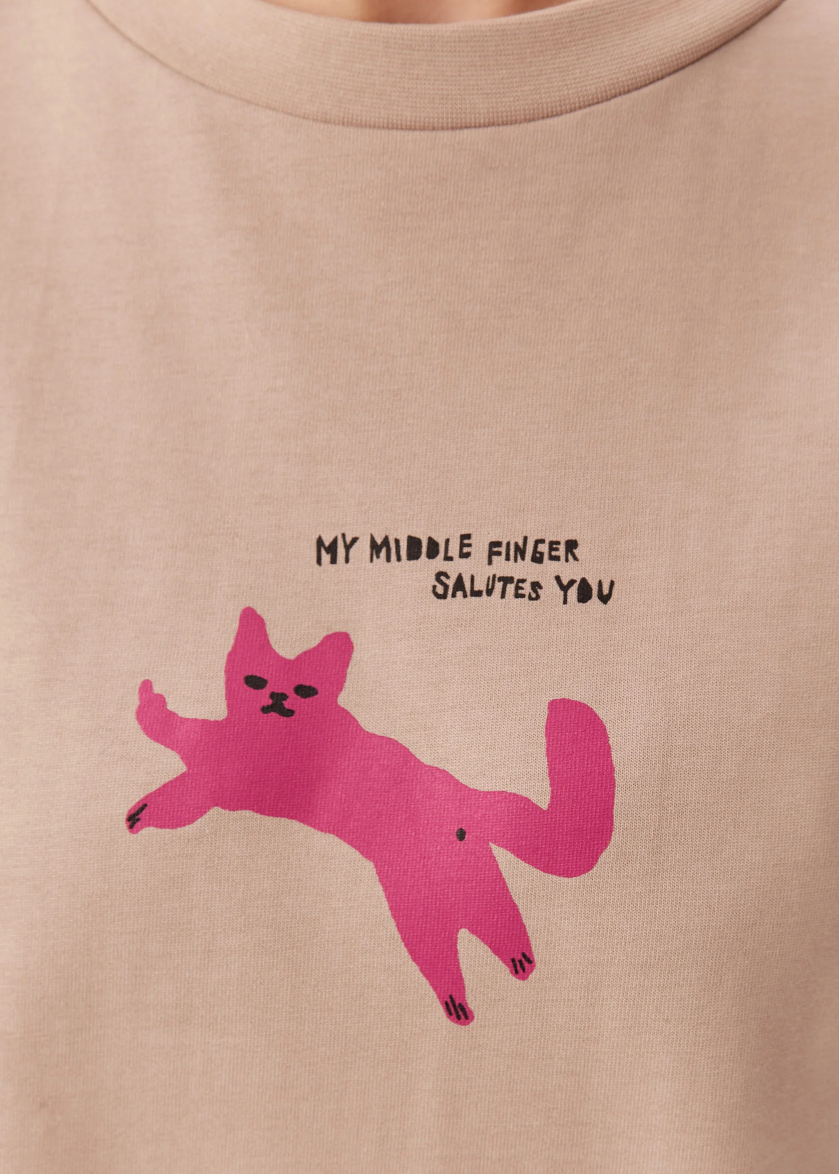 Футболка CAT SURF бежевого цвета