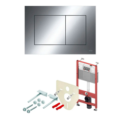 TECE N500412 TECE Комплект (4в1) TECEbase 3.0 c кронштейнами, звукоизоляция, панель смыва TECEnow хром глянцевый (латунный вентиль) фото