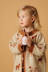 7910-325 Кардиган вязаный (лошадки)