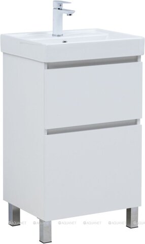 Aquanet 362545 Тумба Вега 50 напольная (Ирис T) 2 ящ. цв. белый глянец (362545)