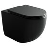 Ceramica Nova Metropol CN4004MB Напольный пристенный унитаз-соло с ультра тонким сидением и крышкой с функцией плавного закрытия, цвет: чёрный матовый