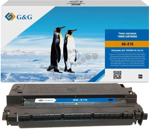 Картридж лазерный G&G GG-E16 черный (2000стр.) для Canon PC 300, 400, 700, 860, 920, 981; FC-108, 128, 200, 208, 500, 530
