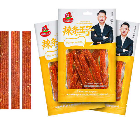 Снеки соевые «Палочки XXL» остро-пряные (РФ) 1кор*10бл*10шт, 75гр