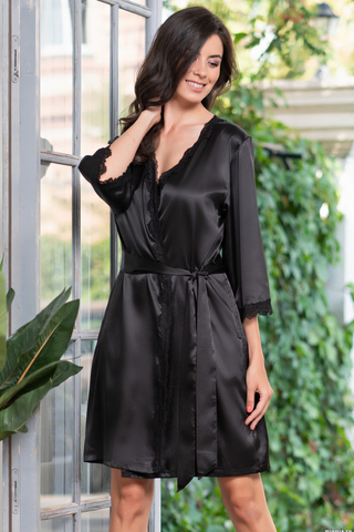 Халат Julia 8733 чёрный Mia-Mella