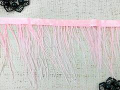 Кант с пером страуса, ш. 9 см, розовый