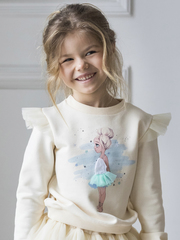 Interactive Sweatshirt Ballerina with 2 velcro dresses