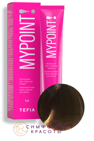 Перманентная крем-краска для волос Mypoint 6.61 Темный блондин махагоновый-пепельный Tefia, 60 мл