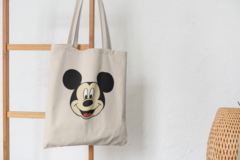 Сумка-шоппер с принтом Микки Маус (Mickey Mouse) бежевая 003