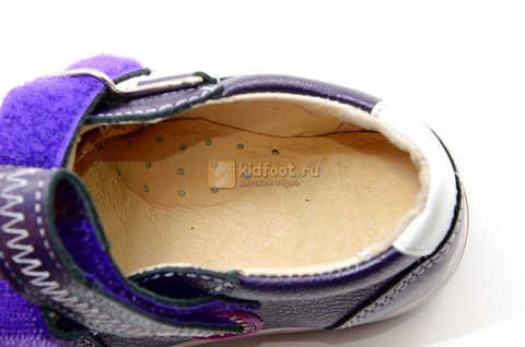 Ботинки для девочек Лель (LEL) из натуральной кожи на липучках цвет фиолетовый, 3-927A. Изображение 14 из 16.