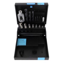 Набор метчиков однопроходных M3 -M12 HSS-G DIN352 (+ вороток, сверла) 15пр Volkel 47601