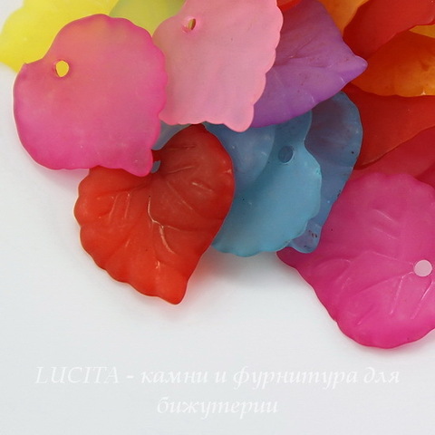 Подвеска акриловая "Листик" Микс 16х15 мм, 20 гр (65-70шт)