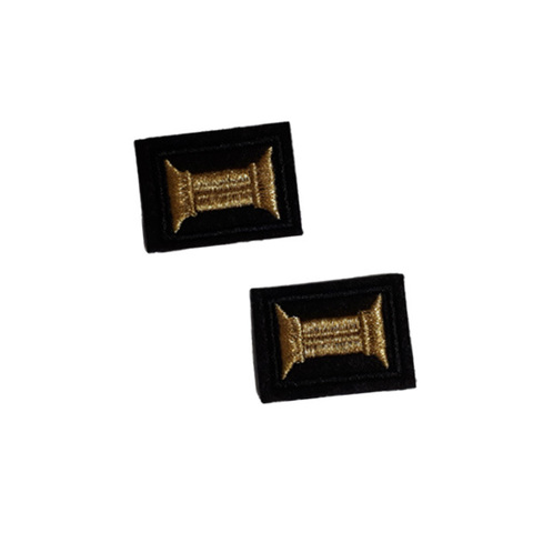 Нашивки вышит. Петличные эмблемы для офиц. состава ВМФ (черный фон и кант, вышивка - золотой люрекс)