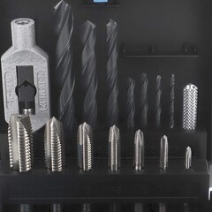 Набор метчиков однопроходных M3 -M12 HSS-G DIN352 (+ вороток, сверла) 15пр Volkel 47601
