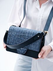 Сумка кожаная Deboro 30574 синяя волна