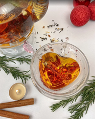 Стеклянная кружка сердечком с блестками с двойными стенками "Сердце", 240 мл