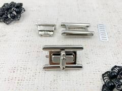 Застежка для сумки, р. 2,7х4,3 см, никель