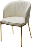 Стул DIANA Modica-40 бежево-белый, ткань / золотой каркас