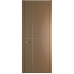 Межкомнатная дверь 46PWB перламутр золото с латунным молдингом