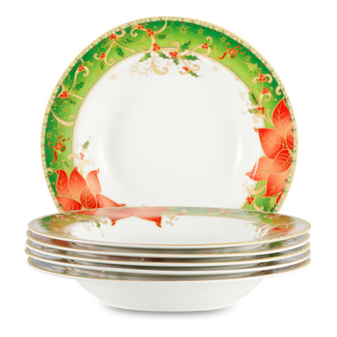 Набор тарелок суповых Lamart 6шт 23см Palais Royal Рождественская звезда