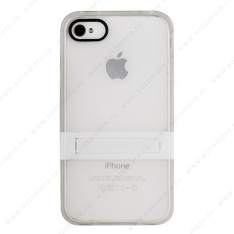 Накладка для iPhone 4s/ 4 с подставкой белая